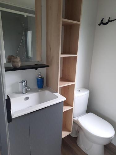 Et badeværelse på Mobil home neuf, tout confort, aux Dunes de Contis