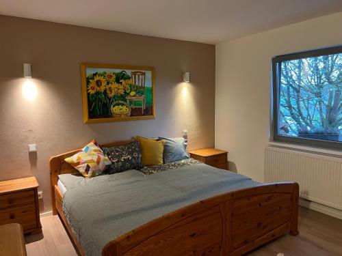 Кровать или кровати в номере gemütliche Wohnung mit Kamin - Sunny Hill Holiday Home