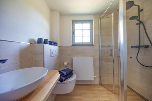 Koupelna v ubytování Traumhaftes Gästehaus an Elberadweg und Bastei
