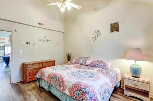 a bedroom with a bed and a ceiling fan at Fairway Village - B6 in Myrtle Beach