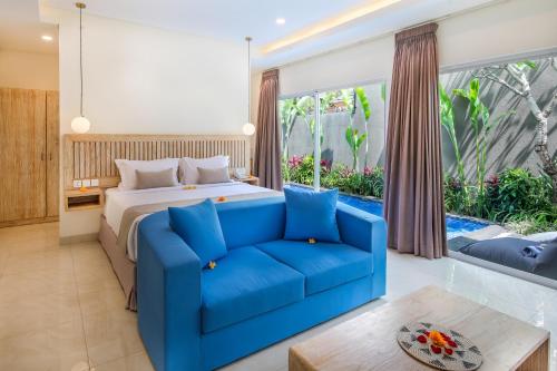 Кровать или кровати в номере Le Cielo Romantic Villas by Maviba