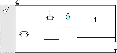 Půdorys ubytování Pet Friendly Apartment