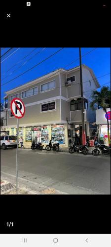 a no parking sign in front of a building at TROPICAL OCEAN SAI in San Andrés