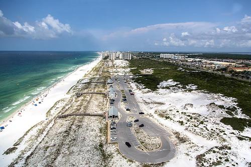 an aerial view of a road on the beach at Destiny Beach Villas #20A in Destin