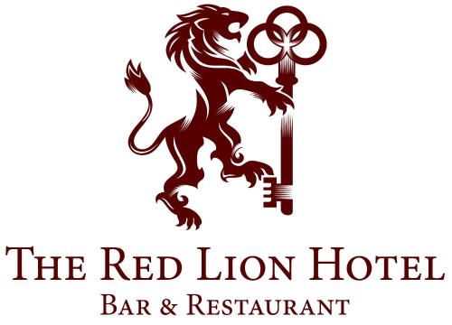 斯伯丁的住宿－紅獅賓館，红狮酒店酒吧和餐厅标志