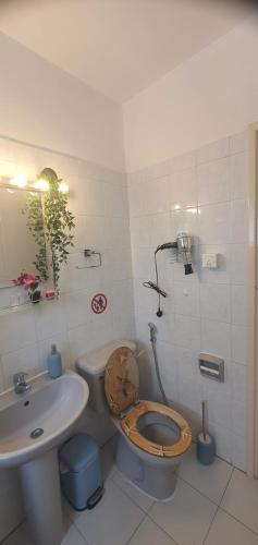 a bathroom with a toilet and a sink at STEFARIS "koutsou court 105" in Larnaca