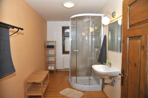 Koupelna v ubytování Chalupa Hořice na Šumavě