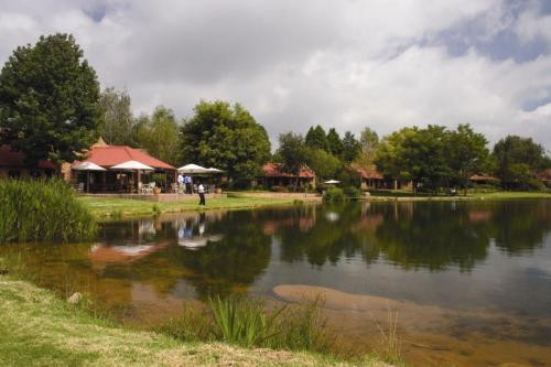 a lake with a person standing next to it at Critchley Hackle in Dullstroom