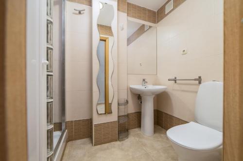 マラガにあるApartamento Céntricoのバスルーム(トイレ、洗面台付)