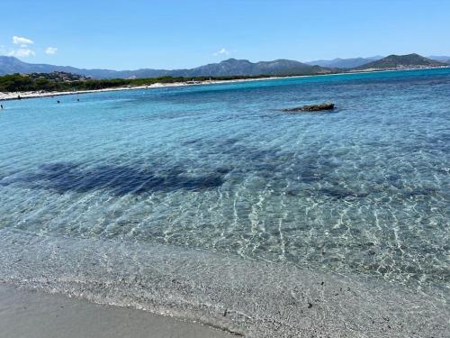 una playa de aguas cristalinas y una playa de arena en Relax La caletta, en La Caletta