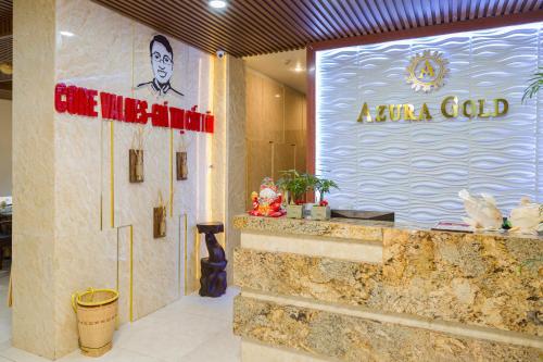 a room with a juda god sign in a building at Azura Gold Hotel & Apartment in Nha Trang