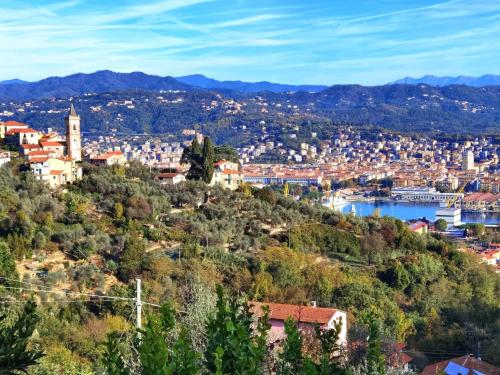 a view of the city of šibenik from a hill at Villa Patrizia in La Spezia