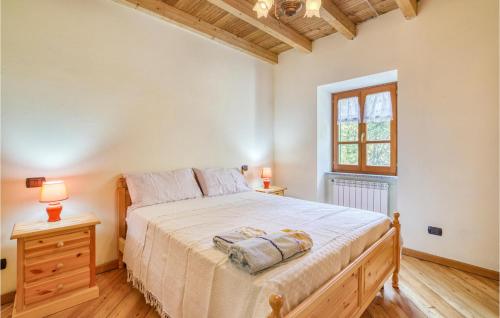 een slaapkamer met een groot bed en een raam bij 4 Bedroom Lovely Home In Codivara in Codivara