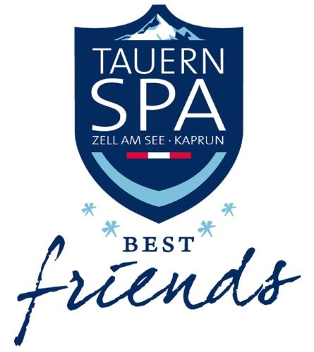a logo for the tongan spa best friends at Auhof Wirtshaus & Suiten in Kaprun