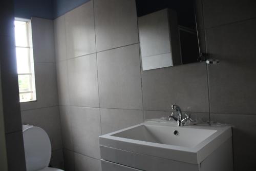 a bathroom with a sink and a toilet at Sable Holiday Home in Hazyview