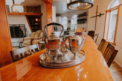 a table with two blender on top of it at Lavender Castle in Sequim