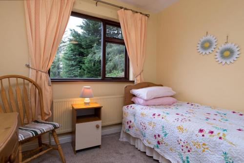 1 dormitorio con cama y ventana en Cottage 431 - Oughterard, en Oughterard