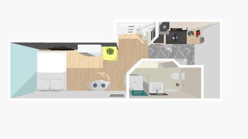 - un plan d'étage d'une maison avec une chambre dans l'établissement Stop Chez M Select Sense # Qualité # Confort # Simplicité, à Saint-Fons