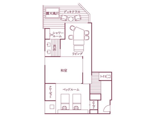 a floor plan of a house at Bessho Sasa in Fujiyoshida