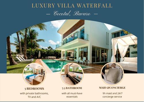 Luxury Villa Waterfall with Private Pool, BBQ & Maid