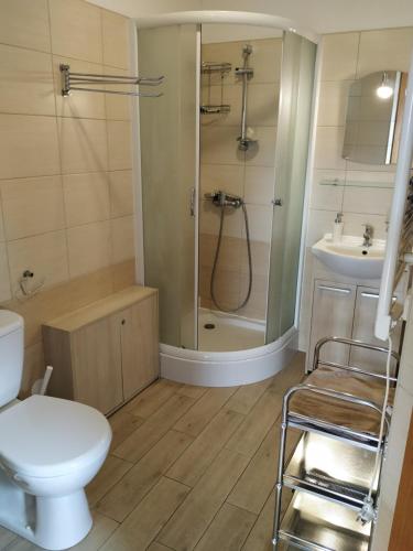 Et badeværelse på Domek Całoroczny, 15km od Zakopanego