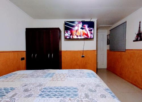 TV a/nebo společenská místnost v ubytování Cabañas altos de Mirasol