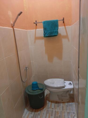 y baño con aseo y ducha. en WisPing, en Tanjung Pinang