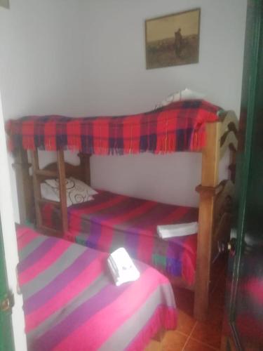 a room with a bunk bed in a room at Hotel Boutique La Cueva de la Luna, El Arte se hace Descanso in Duitama