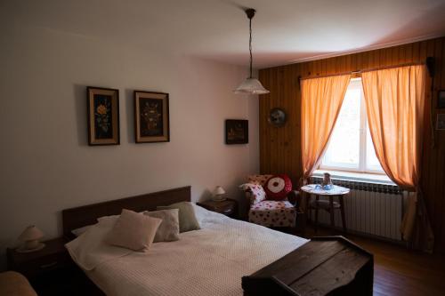 a bedroom with a bed and a window at Apartment "Johana" in Brod Moravice