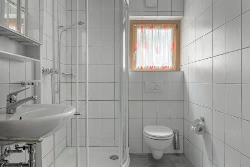 ベットマーアルプにあるCapricorn EGの白いバスルーム(トイレ、シンク付)