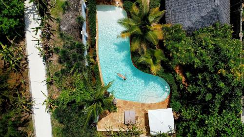 an overhead view of a swimming pool with a person in it at ARYA Boutique Resort in Kiwengwa