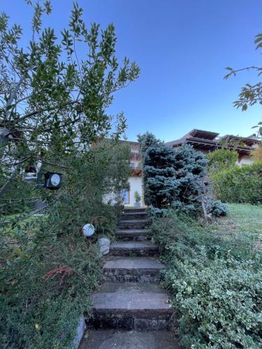 a set of stairs leading up to a house at Villa Natura appartamento Open Space con giardino in Trento