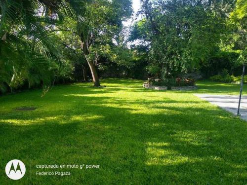 zielony trawnik z drzewem i parkiem w obiekcie Quinta campestre Amor Secreto. Alojamiento entero en renta w mieście Temixco