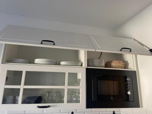 Dapur atau dapur kecil di Hafenkoje Zum Anker