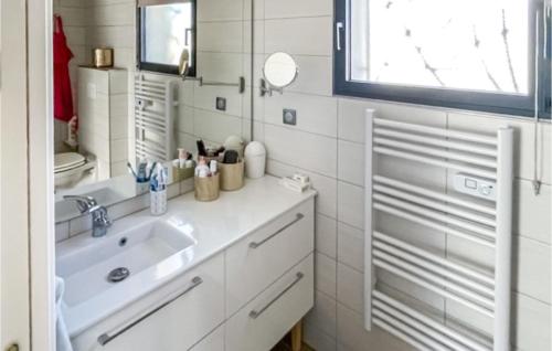 ein Bad mit einem Waschbecken und einem Spiegel in der Unterkunft 4 Bedroom Awesome Home In Piolenc in Piolenc