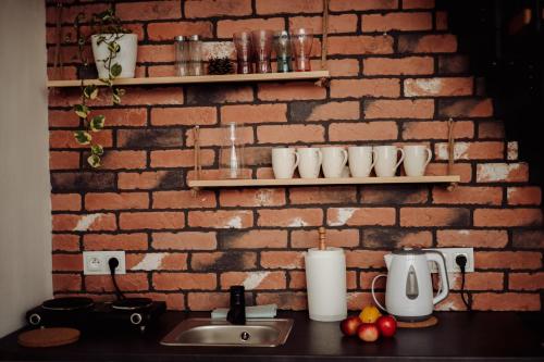 Utensilios para hacer té y café en Osada Przejrzysko
