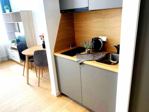 Una cocina o zona de cocina en Riga Center - Quiet Studio - 5 min to Old Town & NFLX