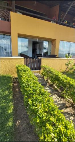 a row of plants in front of a building at Wintervilleflat904 in Gravatá