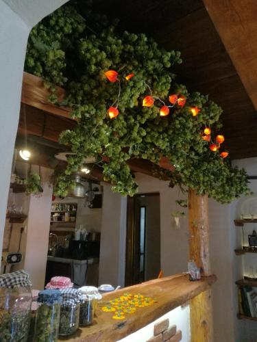 a bunch of flowers on top of a counter at Country house Dovje in Dovje