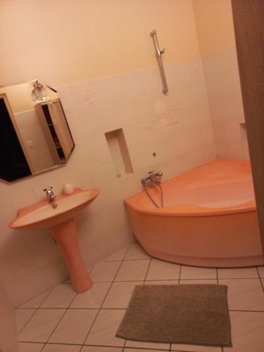 a bathroom with a tub and a sink at gite St anne in Fresnes-en-Woëvre