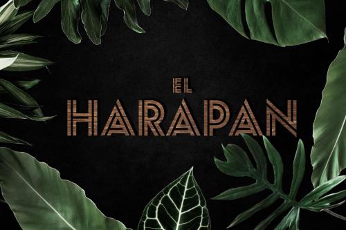 a book cover with the word harajoan with green leaves at El Harapan - Sumérgete en una selva a pie de playa - Grupo Querbes in Gijón