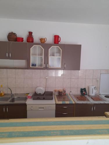 una cucina con un lavello e un piano di lavoro di Apartman Avdić a Mostar