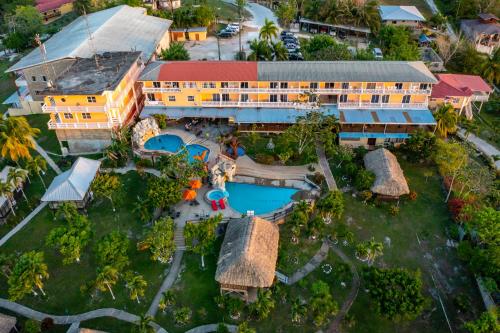an aerial view of a resort with a swimming pool at Cahal Pech Village Resort in San Ignacio