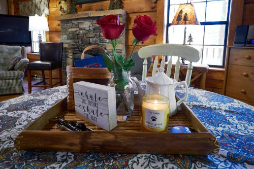 Χώρος καθιστικού στο Gatlinburg Adventure Cabins