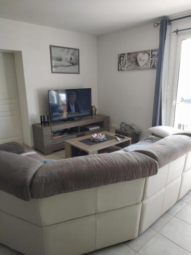 TV a/nebo společenská místnost v ubytování Chambre chez l'habitant