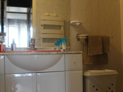 ein Bad mit einem Waschbecken und einem WC in der Unterkunft Appartement Balaruc-les-Bains, 2 pièces, 4 personnes - FR-1-503-122 in Balaruc-les-Bains