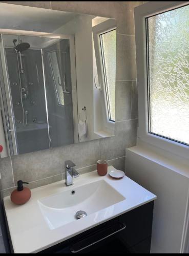 Ένα μπάνιο στο Charmant chalet cocooning avec Jacuzzi