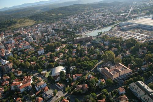an aerial view of a city with a river at Europalace Hotel, BW Signature Collection in Monfalcone
