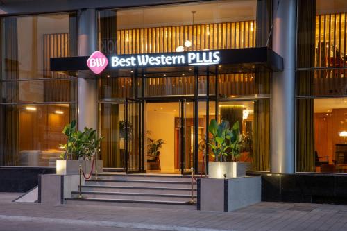 a best western plus building with stairs in front of it at Best Western Plus Casablanca City Center in Casablanca