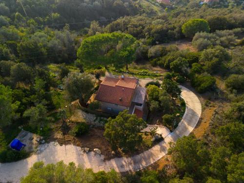 an aerial view of a house in a forest at Villa Elicriso Charme e Nature - Goelba in Portoferraio